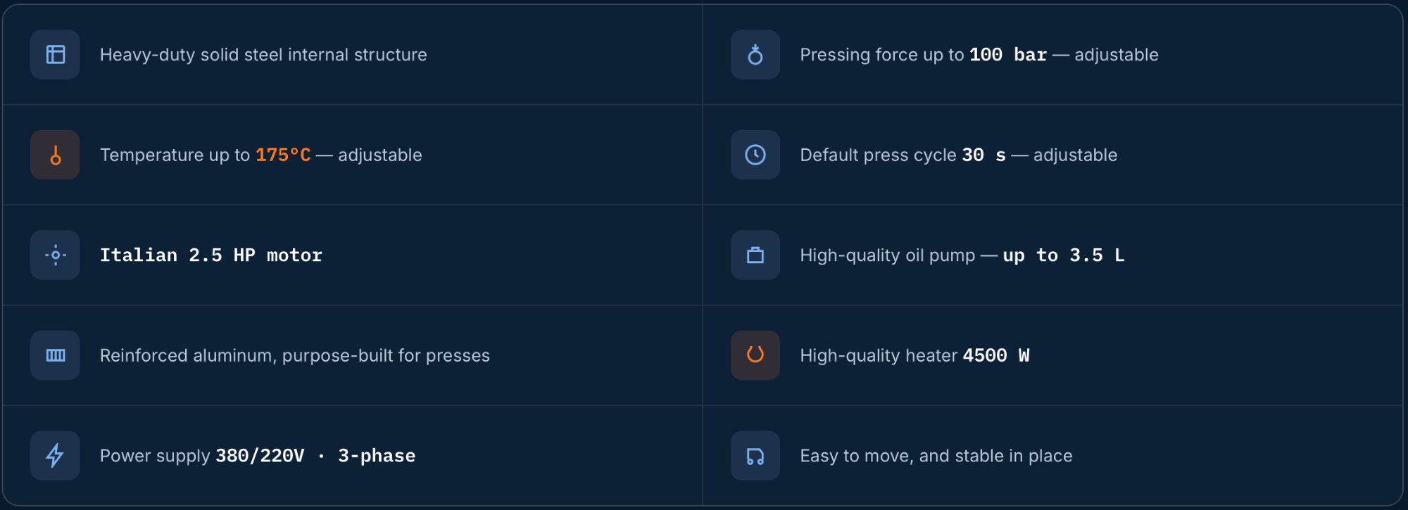 fusing machine specification 